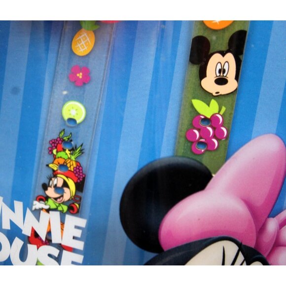 Disney Store Minnie Mickey Mouse Watch Tropical Fruits Flower Face Summer Kids - Picture 4 of 6